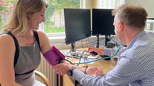 JESS has her blood pressure checked by Dr Mike